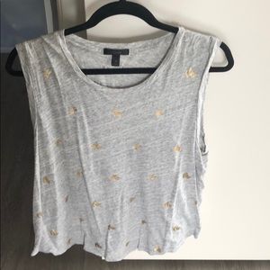 Sleeveless j crew heather gray tank